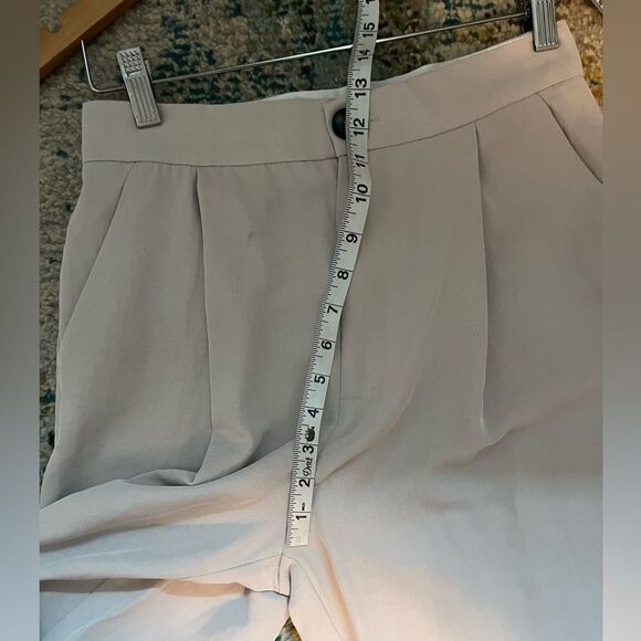 Zara wide leg trouser XS tan soho pleated pants - Picture 7 of 10